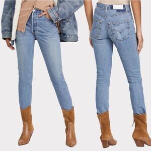 NWT RE/DONE X Levi's High Rise Ankle Crop Jeans Indigo 27 Made in USA 1003HRAC